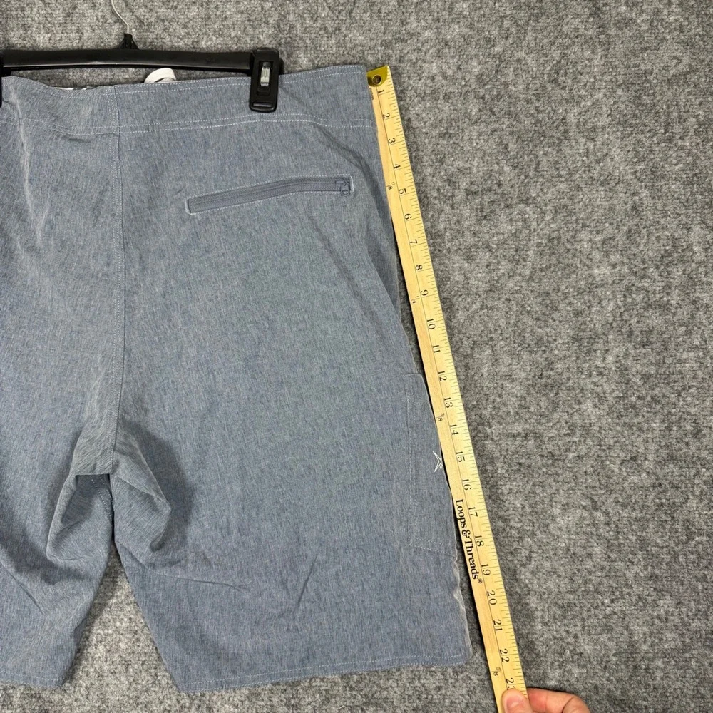 AFTCO Fishing Board Shorts Men 38 Blue Polyester Blend Stretch Cargo Pockets